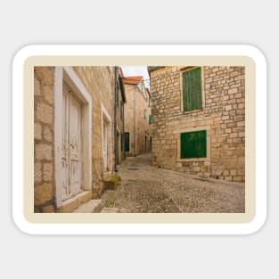 Street in Sutivan, Brac, Croatia Sticker